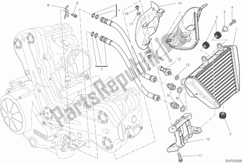 Toutes les pièces pour le Refroidisseur D'huile du Ducati Diavel Carbon FL 1200 2015